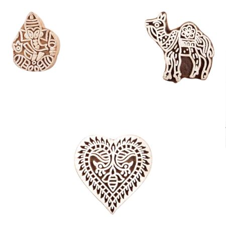 Set of 3 Piece New Mix Wooden Printing Block